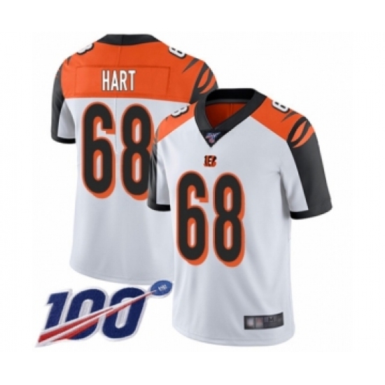 Men's Cincinnati Bengals 68 Bobby Hart White Vapor Untouchable Limited Player 100th Season Football Jersey