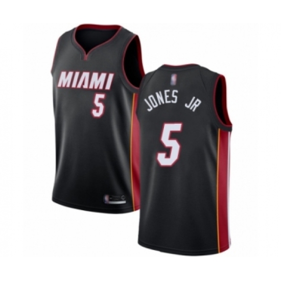 Youth Miami Heat 5 Derrick Jones Jr Swingman Black Basketball Jersey - Icon Edition