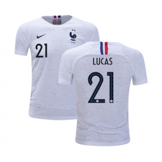 France 21 Lucas Away Kid Soccer Country Jersey