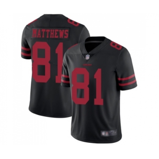 Youth San Francisco 49ers 81 Jordan Matthews Black Vapor Untouchable Limited Player Football Jersey