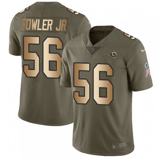 Men's Nike Los Angeles Rams 56 Dante Fowler Jr Limited Olive Gold 2017 Salute to Service NFL Jersey