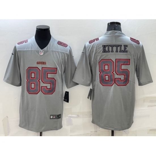 Men's San Francisco 49ers 85 George Kittle Grey Atmosphere Fashion 2022 Vapor Untouchable Stitched Limited Jersey