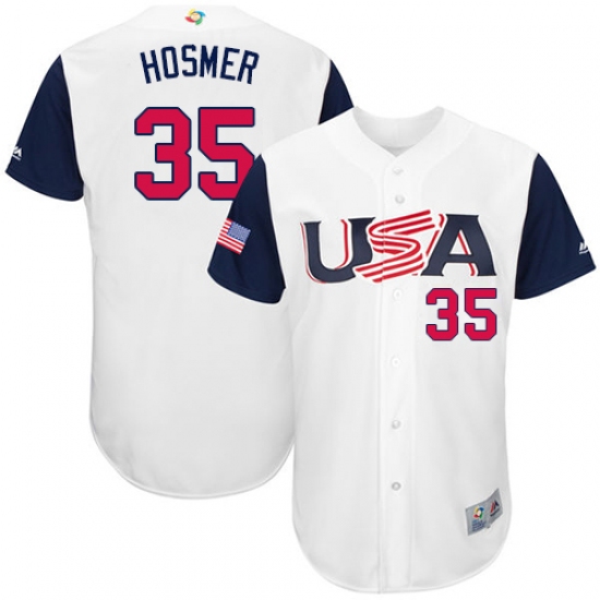 Youth USA Baseball Majestic 35 Eric Hosmer White 2017 World Baseball Classic Authentic Team Jersey
