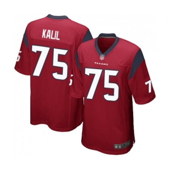 Men's Houston Texans 75 Matt Kalil Game Red Alternate Football Jersey
