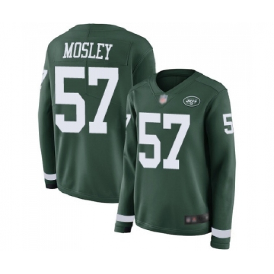 Women's New York Jets 57 C.J. Mosley Limited Green Therma Long Sleeve Football Jersey