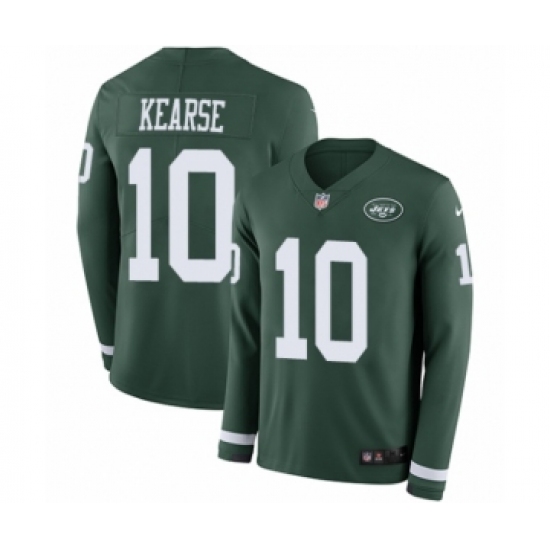 Youth Nike New York Jets 10 Jermaine Kearse Limited Green Therma Long Sleeve NFL Jersey