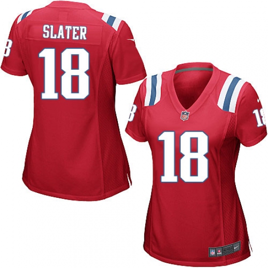 Women's Nike New England Patriots 18 Matthew Slater Game Red Alternate NFL Jersey