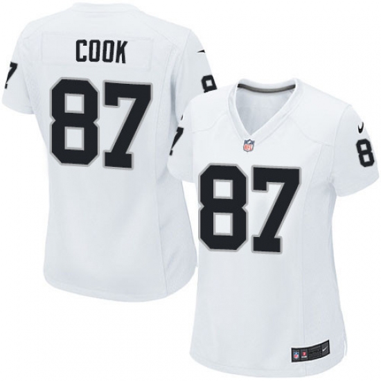 Women's Nike Oakland Raiders 87 Jared Cook Game White NFL Jersey