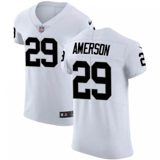 Men's Nike Oakland Raiders 29 David Amerson White Vapor Untouchable Elite Player NFL Jersey