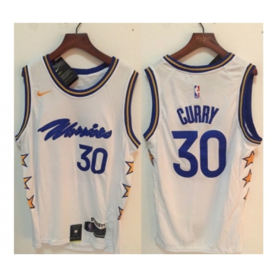 Men's Golden State Warriors 30 Stephen Curry White Stitched Jersey