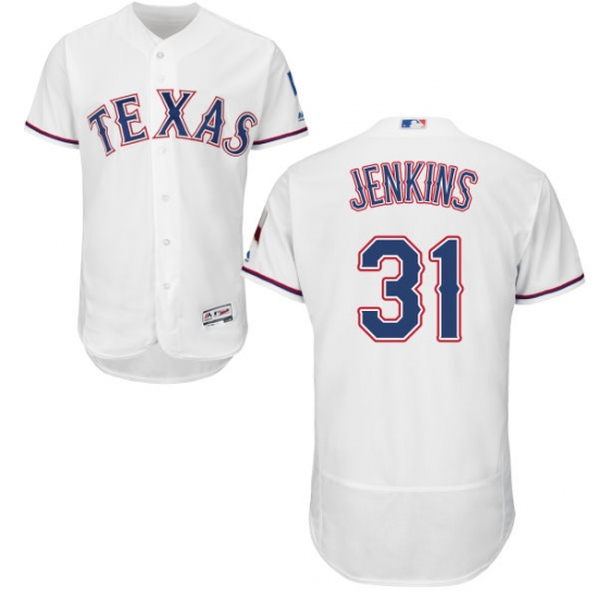 Men's Majestic Texas Rangers 31 Ferguson Jenkins White Flexbase Authentic Collection MLB Jersey