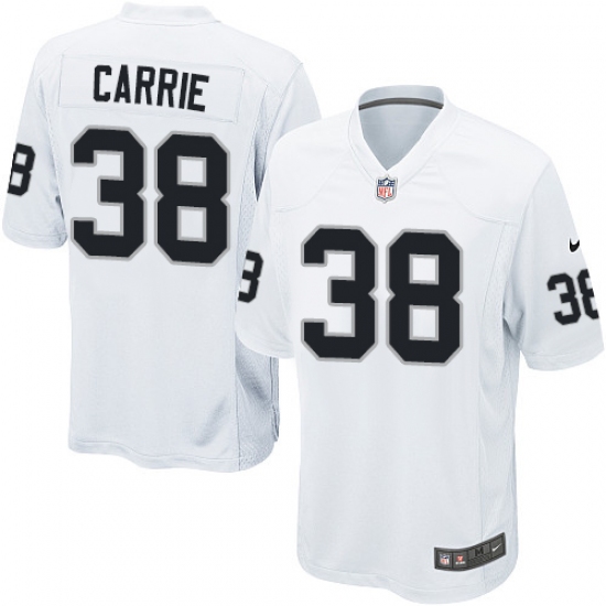 Men's Nike Oakland Raiders 38 T.J. Carrie Game White NFL Jersey