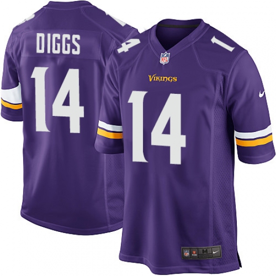Men's Nike Minnesota Vikings 14 Stefon Diggs Game Purple Team Color NFL Jersey