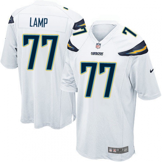 Men's Nike Los Angeles Chargers 77 Forrest Lamp Game White NFL Jersey