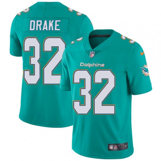 Men's Nike Miami Dolphins 32 Kenyan Drake Aqua Green Team Color Vapor Untouchable Limited Player NFL Jersey