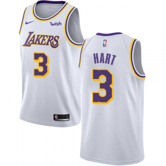 Men's Nike Los Angeles Lakers 3 Josh Hart Swingman White NBA Jersey - Association Edition