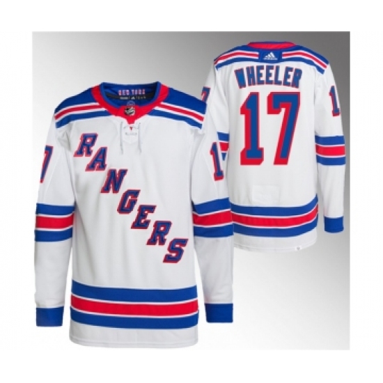 Men's New York Rangers 17 Blake Wheeler White Stitched Jersey