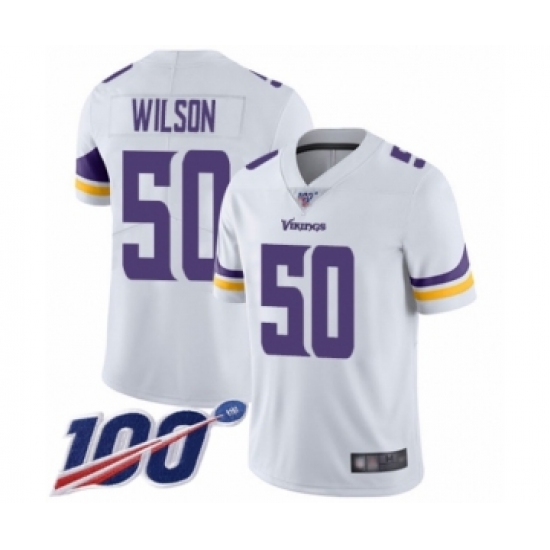 Youth Minnesota Vikings 50 Eric Wilson White Vapor Untouchable Limited Player 100th Season Football Jersey