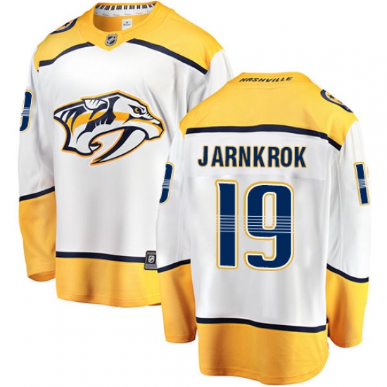 Men's Nashville Predators 19 Calle Jarnkrok Fanatics Branded White Away Breakaway NHL Jersey