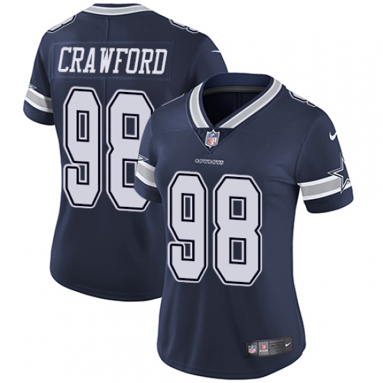 Women's Nike Dallas Cowboys 98 Tyrone Crawford Navy Blue Team Color Vapor Untouchable Limited Player NFL Jersey