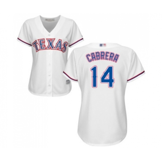 Women's Texas Rangers 14 Asdrubal Cabrera Replica White Home Cool Base Baseball Jersey