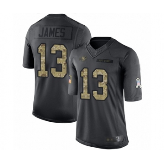 Men's San Francisco 49ers 13 Richie James Limited Black 2016 Salute to Service Football Jersey