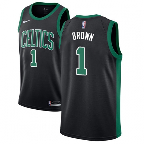 Women's Adidas Boston Celtics 1 Walter Brown Swingman Black NBA Jersey - Statement Edition