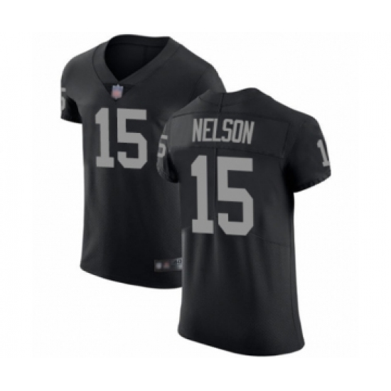 Men's Oakland Raiders 15 J. Nelson Black Team Color Vapor Untouchable Elite Player Football Jersey