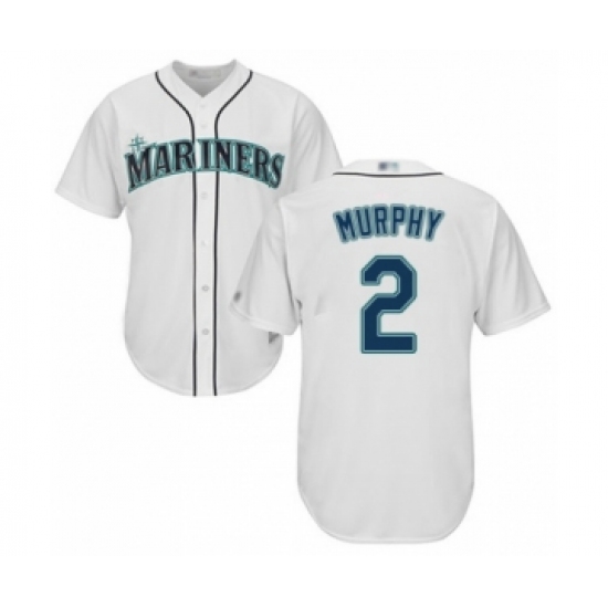 Youth Seattle Mariners 2 Tom Murphy Authentic White Home Cool Base Baseball Player Jersey