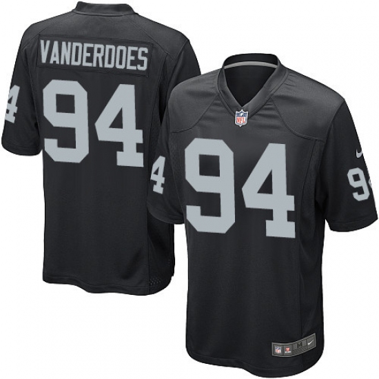 Men's Nike Oakland Raiders 94 Eddie Vanderdoes Game Black Team Color NFL Jersey