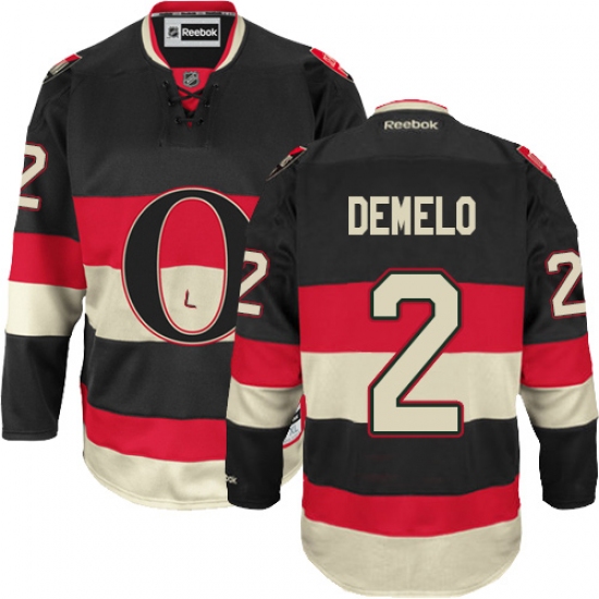 Men's Reebok Ottawa Senators 2 Dylan DeMelo Authentic Black Third NHL Jersey