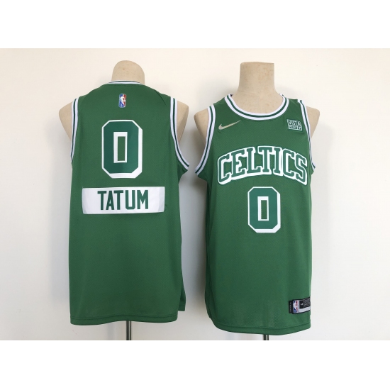 Men's Boston Celtics 0 Jayson Tatum Nike Green 2021-22 Swingman City Jersey