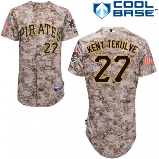 Men's Majestic Pittsburgh Pirates 27 Kent Tekulve Authentic Camo Alternate Cool Base MLB Jersey