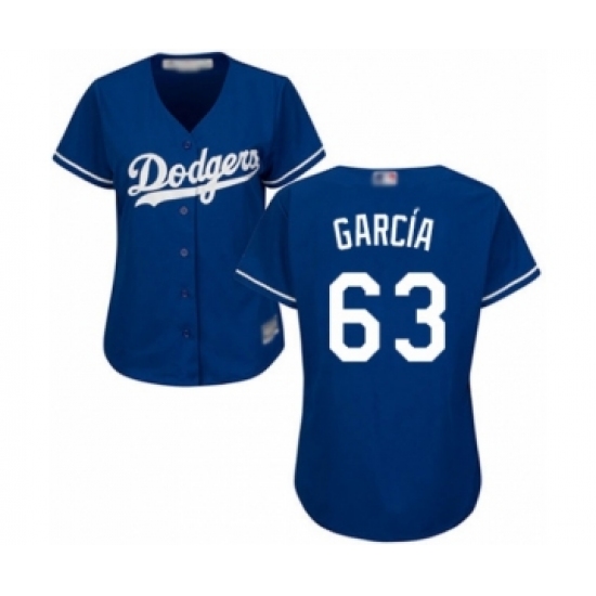 Women's Los Angeles Dodgers 63 Yimi Garcia Authentic Royal Blue Alternate Cool Base Baseball Player Jersey