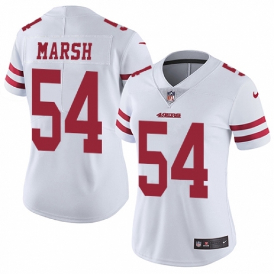 Women's Nike San Francisco 49ers 54 Cassius Marsh White Vapor Untouchable Limited Player NFL Jersey