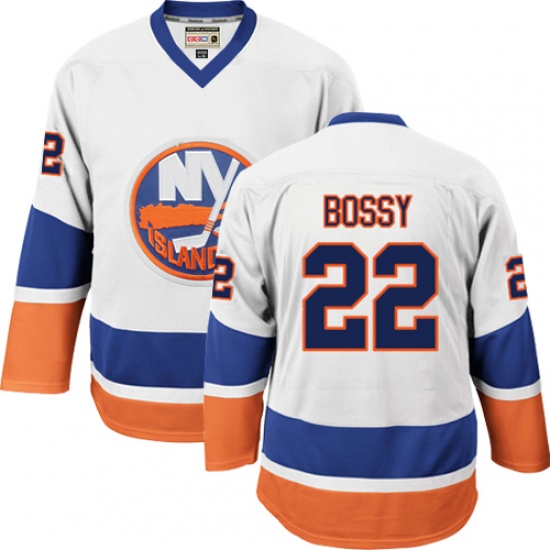 Men's CCM New York Islanders 22 Mike Bossy Authentic White Throwback NHL Jersey