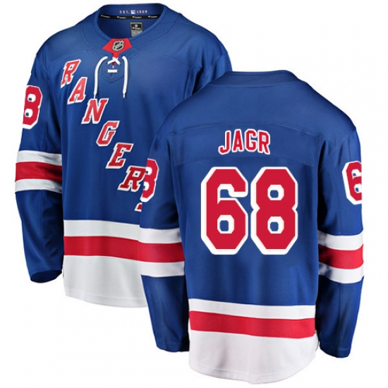 Youth New York Rangers 68 Jaromir Jagr Fanatics Branded Royal Blue Home Breakaway NHL Jersey