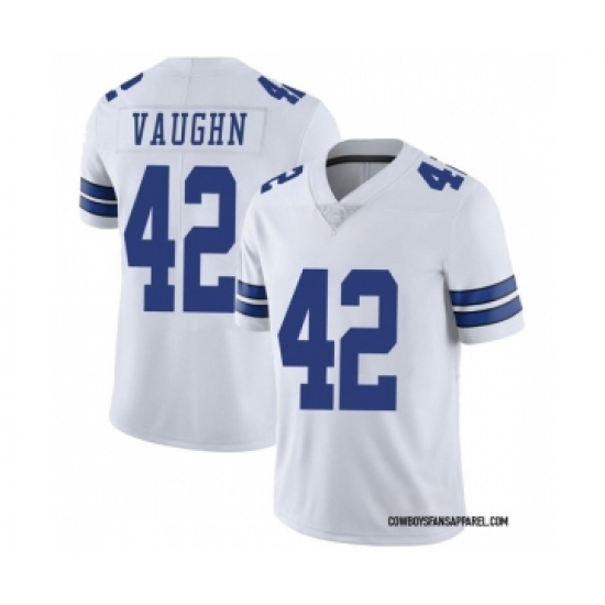 Men's Dallas Cowboys 42 Deuce Vaughn White Vapor Limited Stitched Jersey