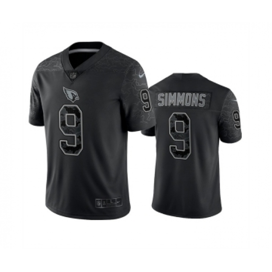 Men's Arizona Cardinals 9 Isaiah Simmons Black Reflective Limited Stitched Football Jersey