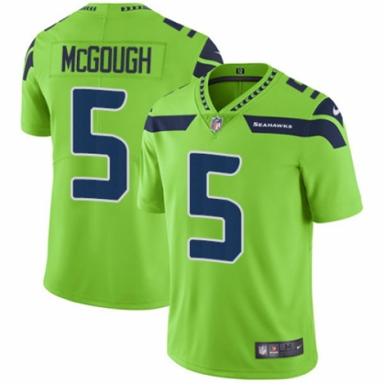 Men's Nike Seattle Seahawks 5 Alex McGough Elite Green Rush Vapor Untouchable NFL Jersey