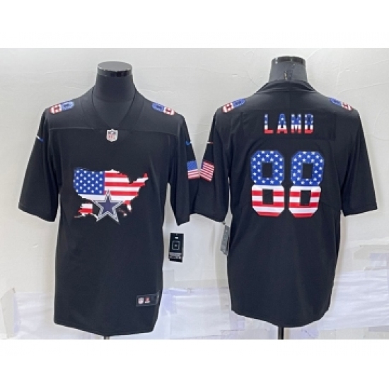 Men's Dallas Cowboys 88 CeeDee Lamb 2022 USA Map Fashion Black Color Rush Stitched Nike Limited Jersey