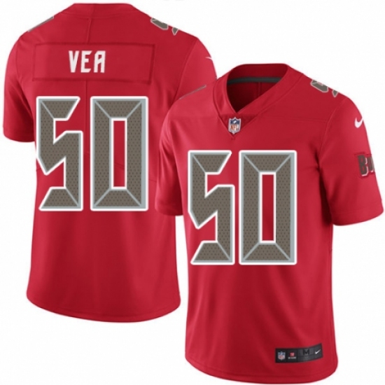 Men's Nike Tampa Bay Buccaneers 50 Vita Vea Limited Red Rush Vapor Untouchable NFL Jersey