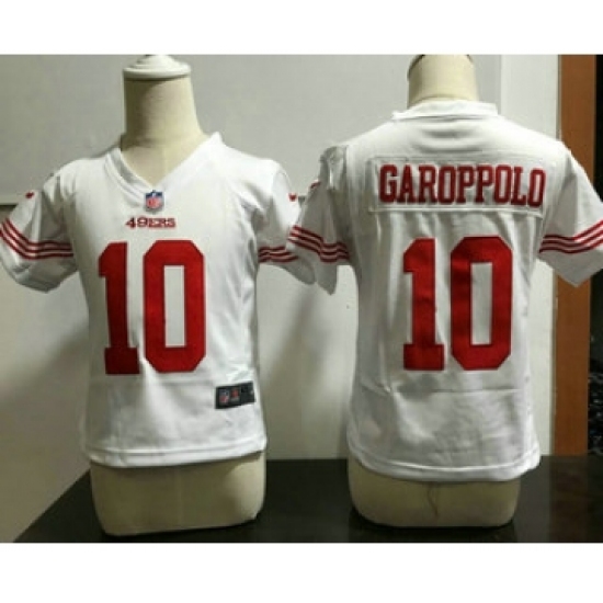 Toddler San Francisco 49ers 10 Jimmy Garoppolo White Road NFL Nike Jersey