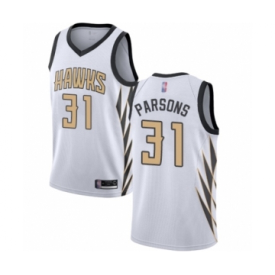 Men's Atlanta Hawks 31 Chandler Parsons Authentic White Basketball Jersey - City Edition