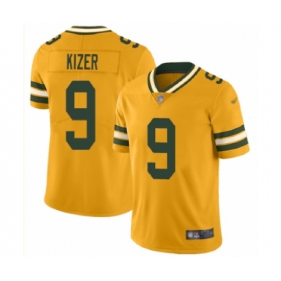 Youth Green Bay Packers 9 DeShone Kizer Limited Gold Inverted Legend Football Jersey