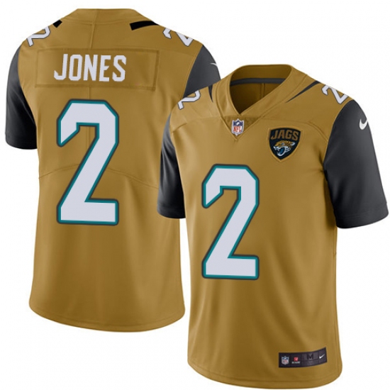 Men's Nike Jacksonville Jaguars 2 Landry Jones Limited Gold Rush Vapor Untouchable NFL Jersey