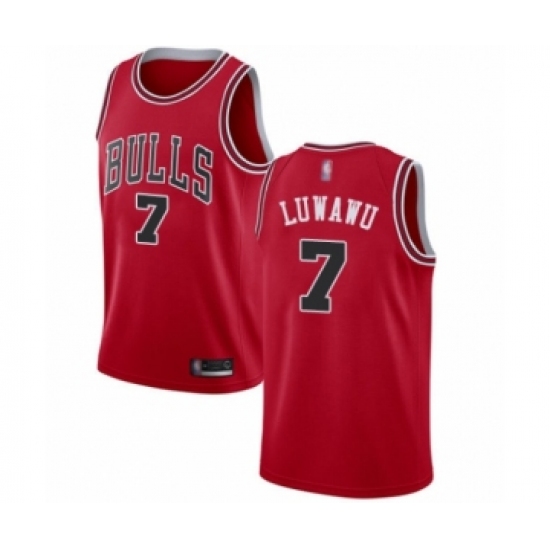 Women's Chicago Bulls 7 Timothe Luwawu Authentic Red Basketball Jersey - Icon Edition