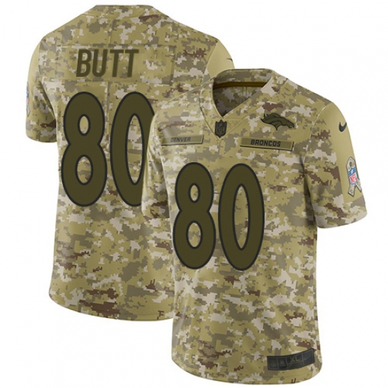 Youth Nike Denver Broncos 80 Jake Butt Limited Camo 2018 Salute to Service NFL Jersey