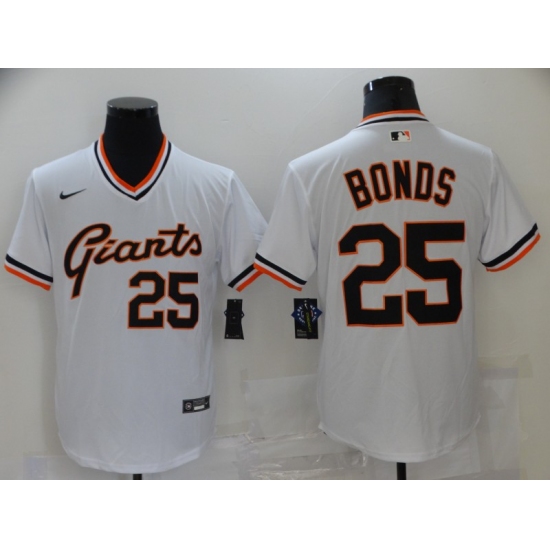 Men's Nike San Francisco Giants 25 Barry Bonds White Fashion Baseball Jersey