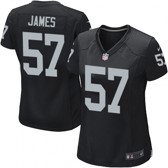 Women's Nike Oakland Raiders 57 Cory James Game Black Team Color NFL Jersey